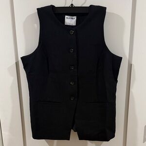 NWT Old Navy Black Linen Vest
